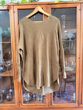 Michael Kors Olive Green High-Low Sweater